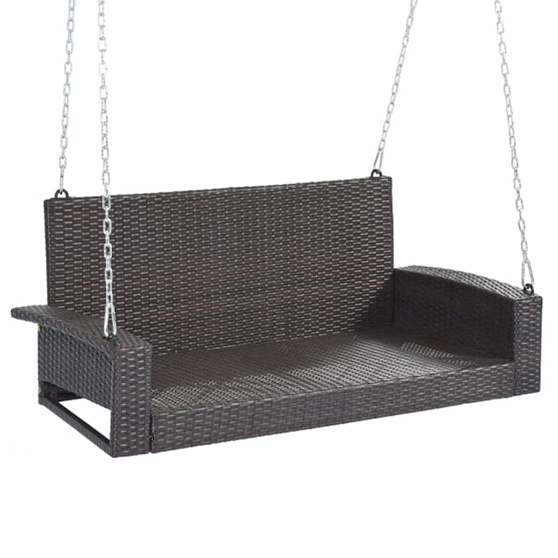 Wicker 2-Person Porch Swing with Chains
