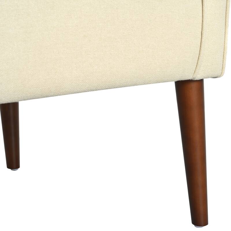 Fabric Modern Club Chair with Button-Tufted Back and Birch Wood Legs