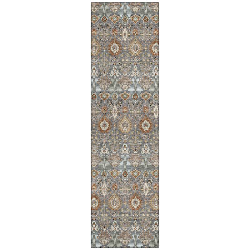 Machine Washable Indoor/ Outdoor Traditional Xander Chantille Rug