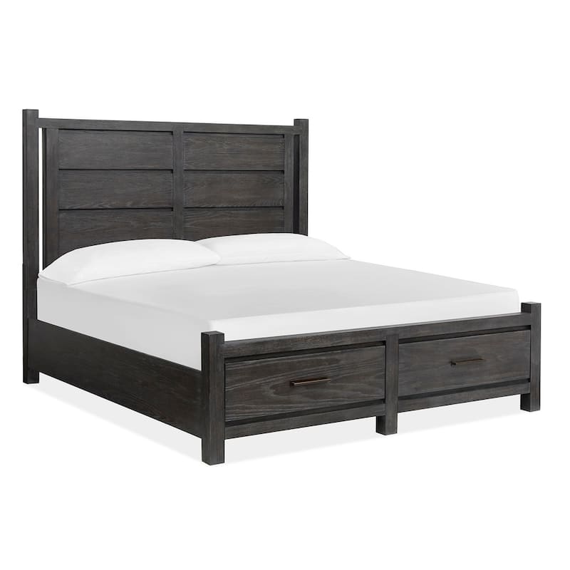 Magnussen Home Plum Creek Ravenwood Black Panel Storage Bed - Queen