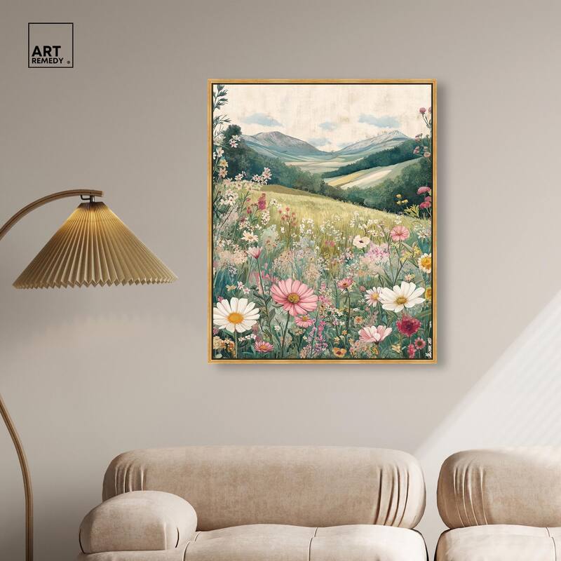 Floral Valley Vista Canvas by Art Remedy
