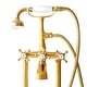 preview thumbnail 8 of 11, SevenFalls 8019 Telephone Double Lever Handles Clawfoot Floor Mounted Tub Filler with Handheld Shower