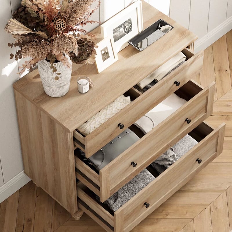 4-in-1 Dresser for Bedroom with 8 Drawers, Mid Century Storage Cabinet