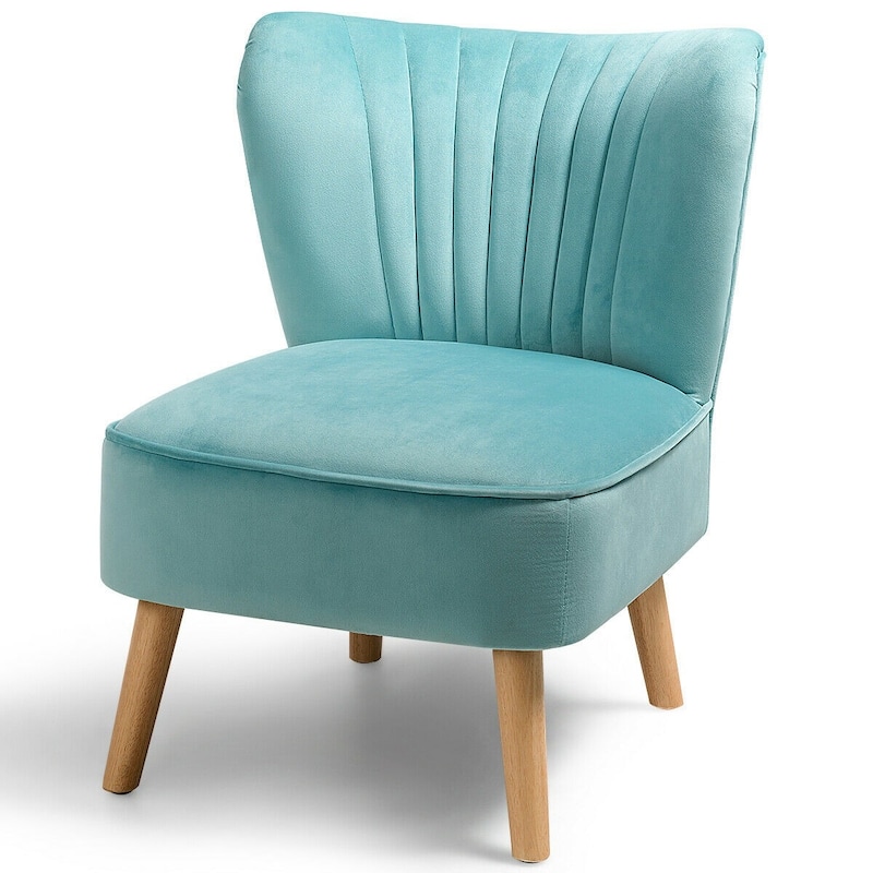 Armless Accent Chair Modern Velvet Leisure Chair - 21.5" x 27" x 28.5" (L x W x H)