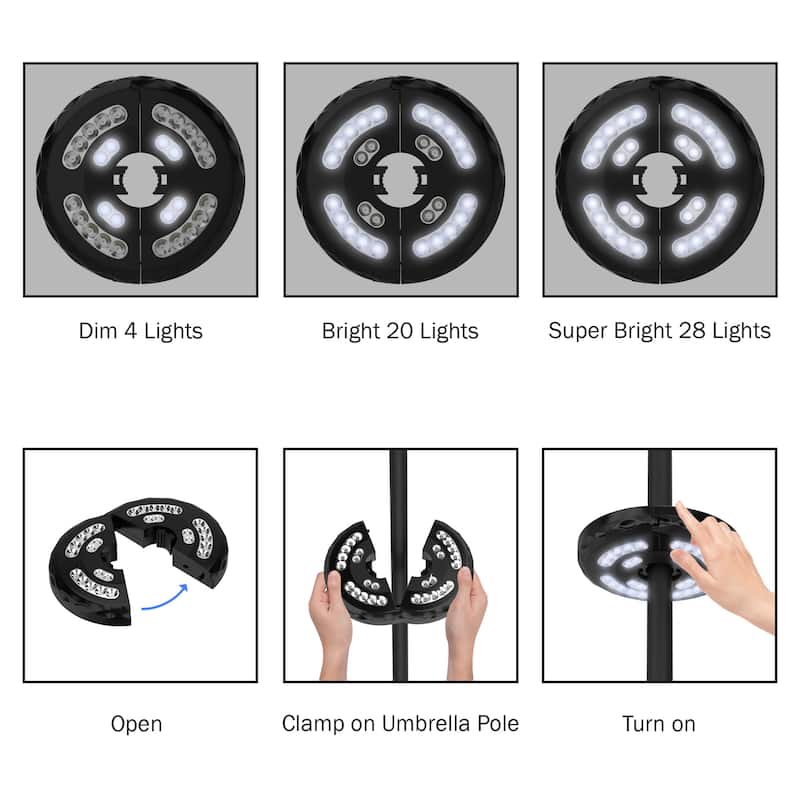 Rechargeable LED Patio Umbrella Light by Pure Garden