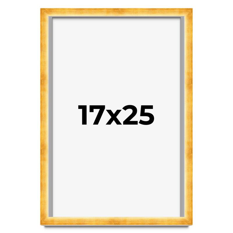 17x25 Shadow Box Frame Gold | 1.625 Inches Deep Real Wood Traditional