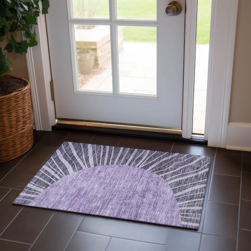 Machine Washable Indoor/ Outdoor ChantilleSunburst Modern Rug