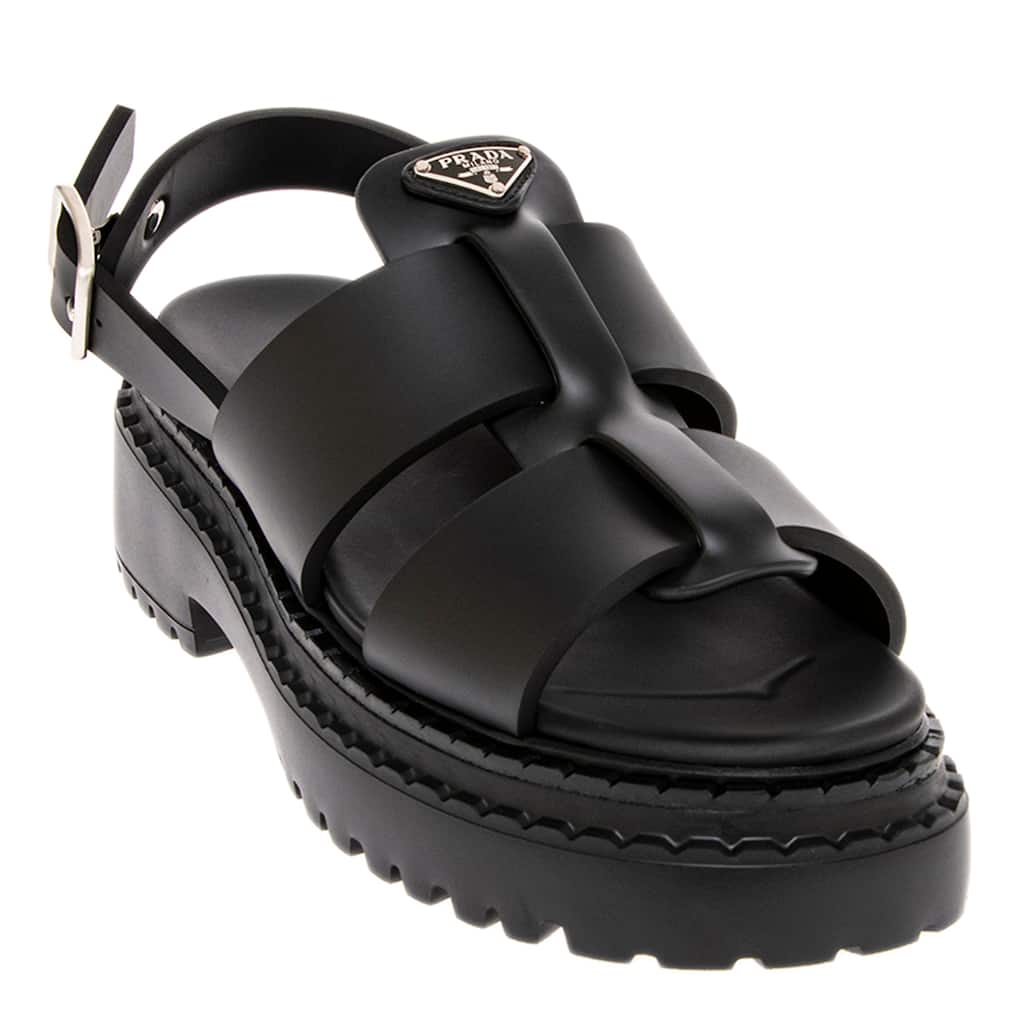 Prada Soft Cage Platform Sandals