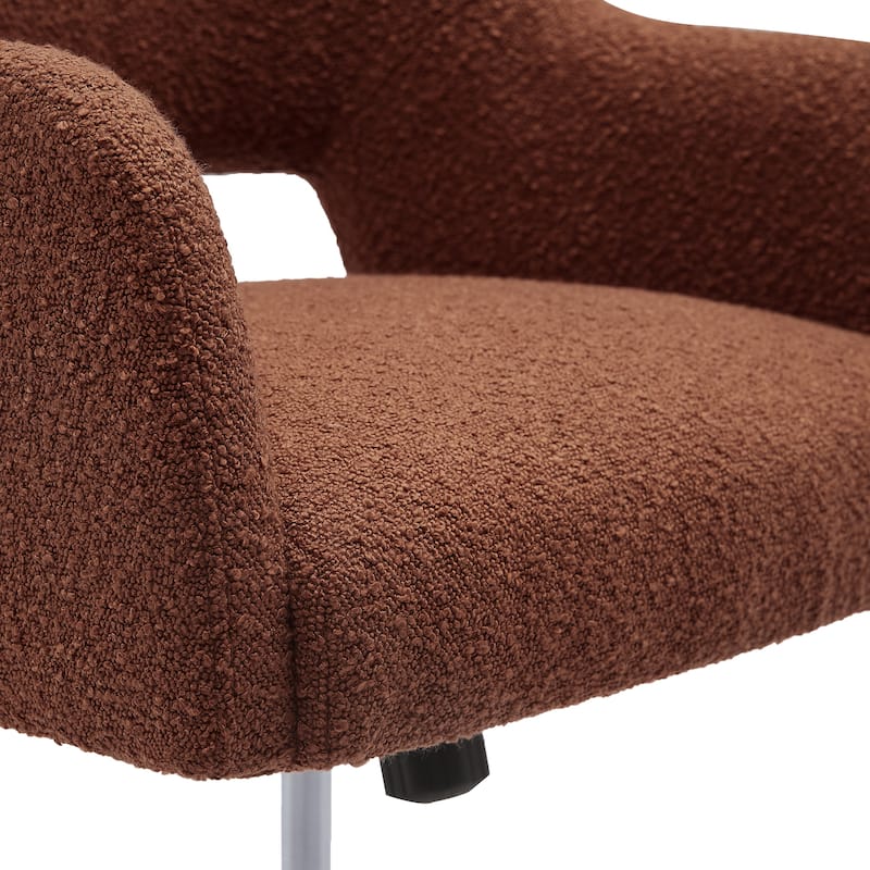 Boucle Upholstered Office/ Desk Chair - Swivel/ Adjustable Height