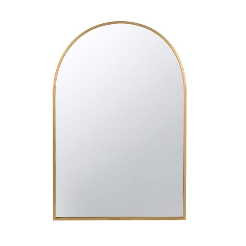 Arch Top Metal Framed Wall Mirror - 36" - Gold