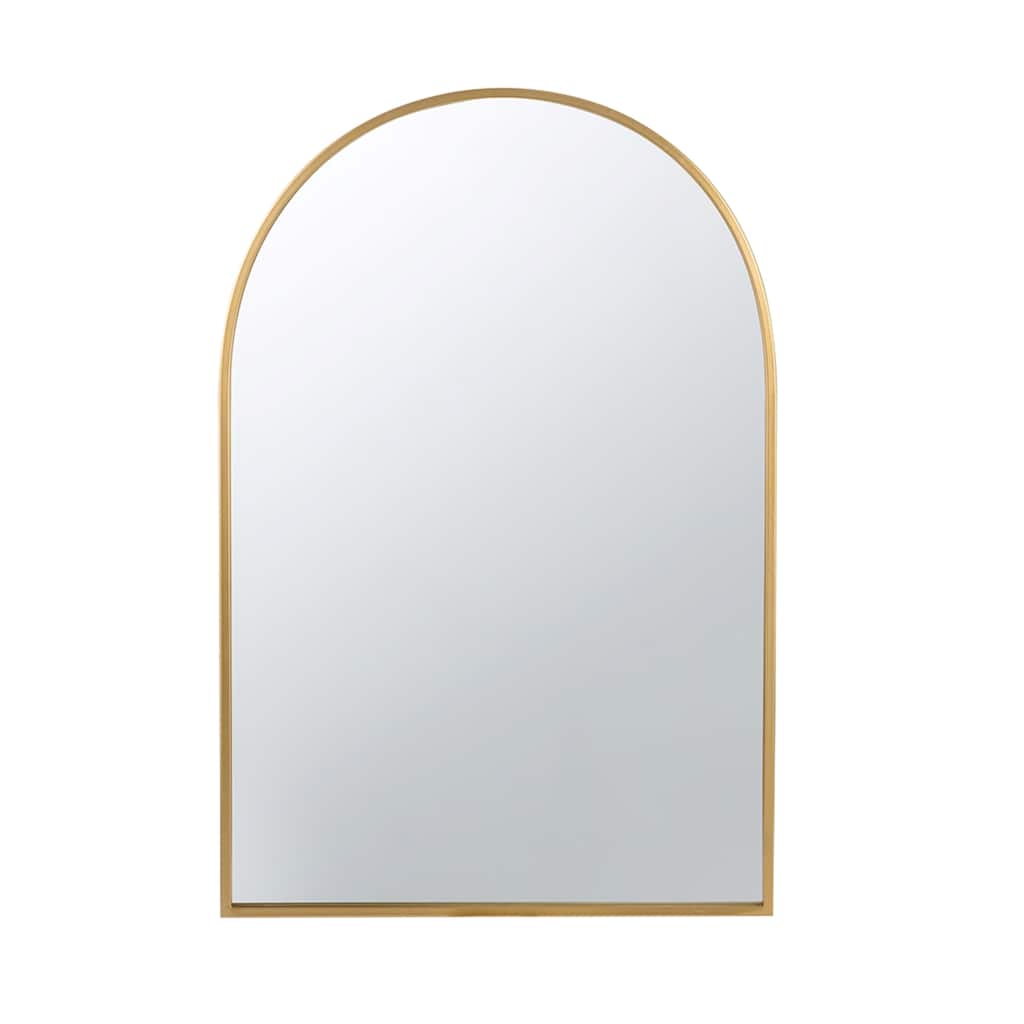 Arch Top Metal Framed Wall Mirror - 36" - Gold