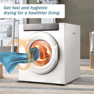 Electric Portable Clothes Dryer, Front Load Laundry Dryer with Touch Screen Panel and Stainless Steel Tub