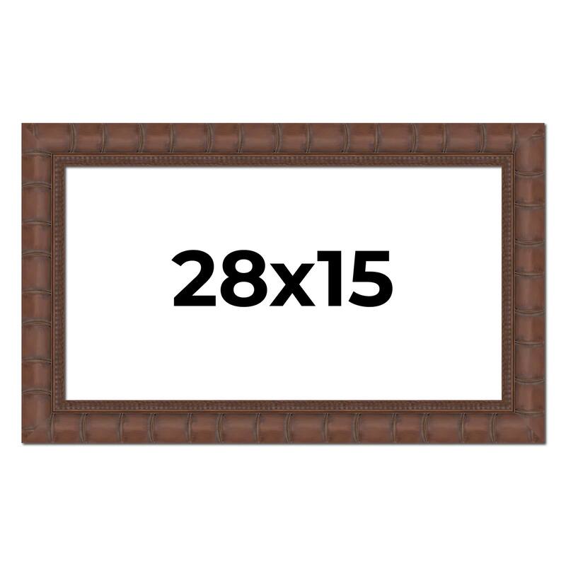 28x15 Frame Pewter Solid Wood Picture Frame Width 1.625 Inches | Interior Frame Depth 0.6875 Inches