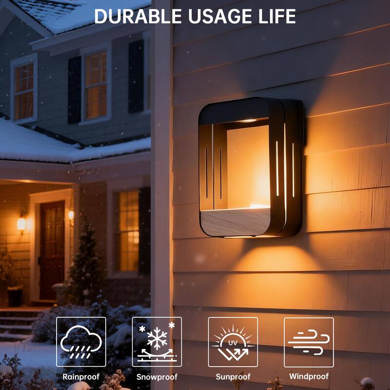 Modern Rectangular Iron Outdoor Wall Light