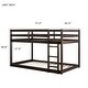 preview thumbnail 17 of 18, Elegant Twin over Twin Wooden Bunk Kids Bed with Ladder and Safety Guardrail,Storage Space