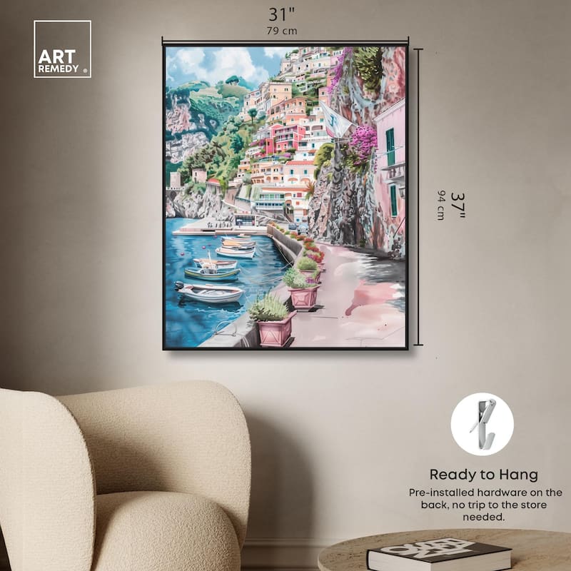 Lush Coastal Villa Entrance Canvas by Art Remedy
