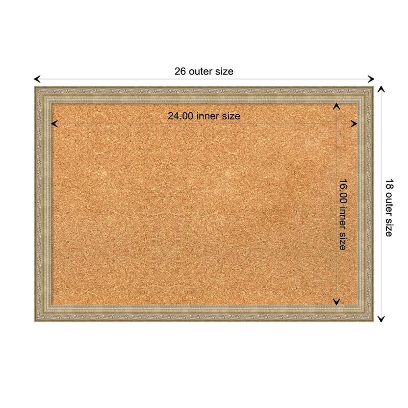 Paris Champagne Framed Natural Corkboard Bulletin Board - Board Size 24x16
