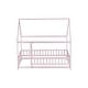 preview thumbnail 12 of 10, Full Size House Bed Wooden Floor Bed with Roof Frame,Safety Guardrails