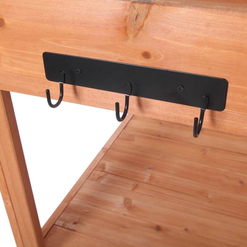 65" Large Wooden Rustic Outdoor Potting Table