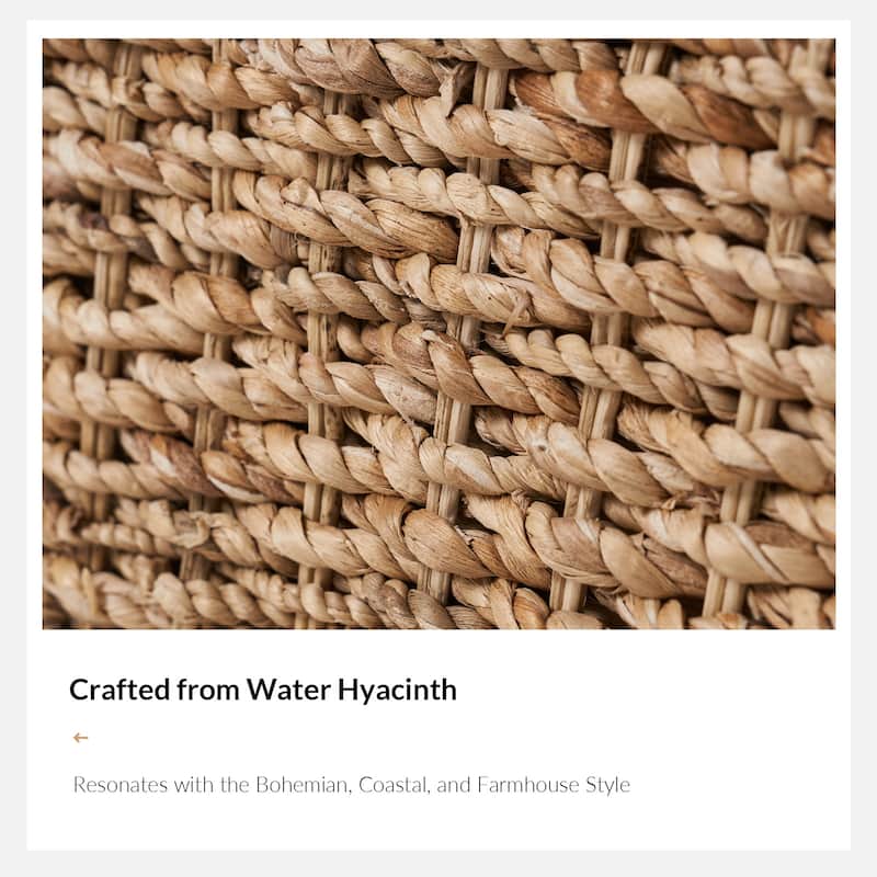 Bab Boho Farmhouse Ratten Storage Bench with Hollow-Carved Designs by HULALA HOME