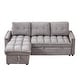 preview thumbnail 21 of 65, Modern Chenille L-Shaped Convertible Sofa Bed with Storage, USB and Type-C Charging Ports for Living Room