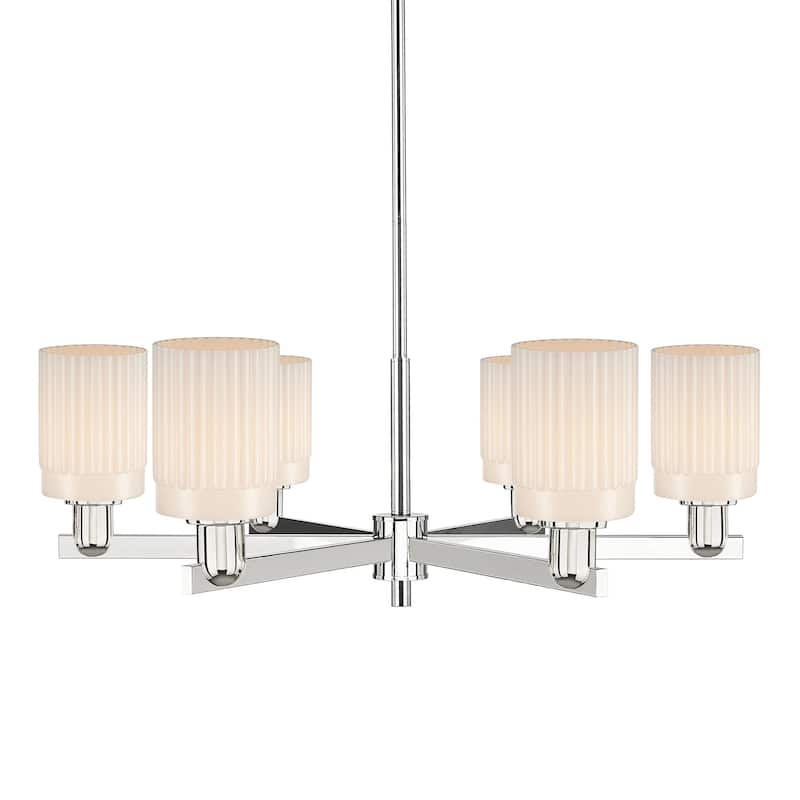 Innovations Lighting 716-6CR-11-35 Hadley Chandelier Hadley 6 Light - Polished Nickel / Matte White