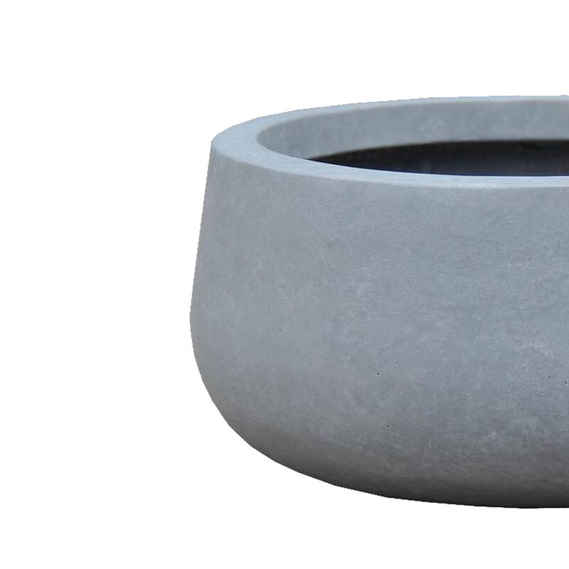 Durx-litecrete Lightweight Concrete Modern Low Bowl Cement Planter-Medium - 15.7'x15.7'x7.9'