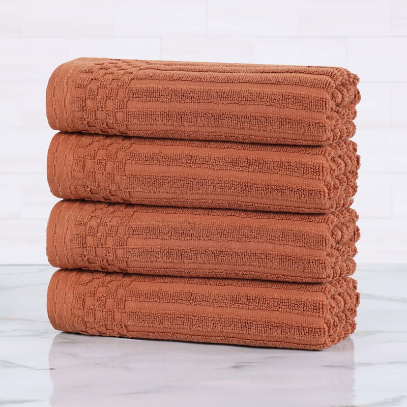 Superior Soho Ribbed Cotton Hand Towel Set of 4