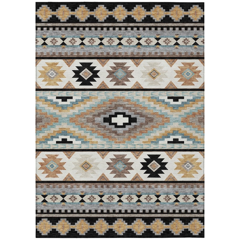 Machine Washable Indoor/ Outdoor Modern Ottawa Chantille Rug