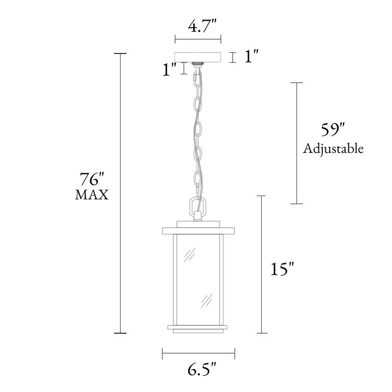 Modern Farmhouse Black 1-light Patio Outdoor Wall Sconce - L6.7"X W9.1" X H11.8"