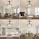 preview thumbnail 3 of 15, 48" Modern Retractable Dimmable LED Chandelier Ceiling Fan with Lights and Remote