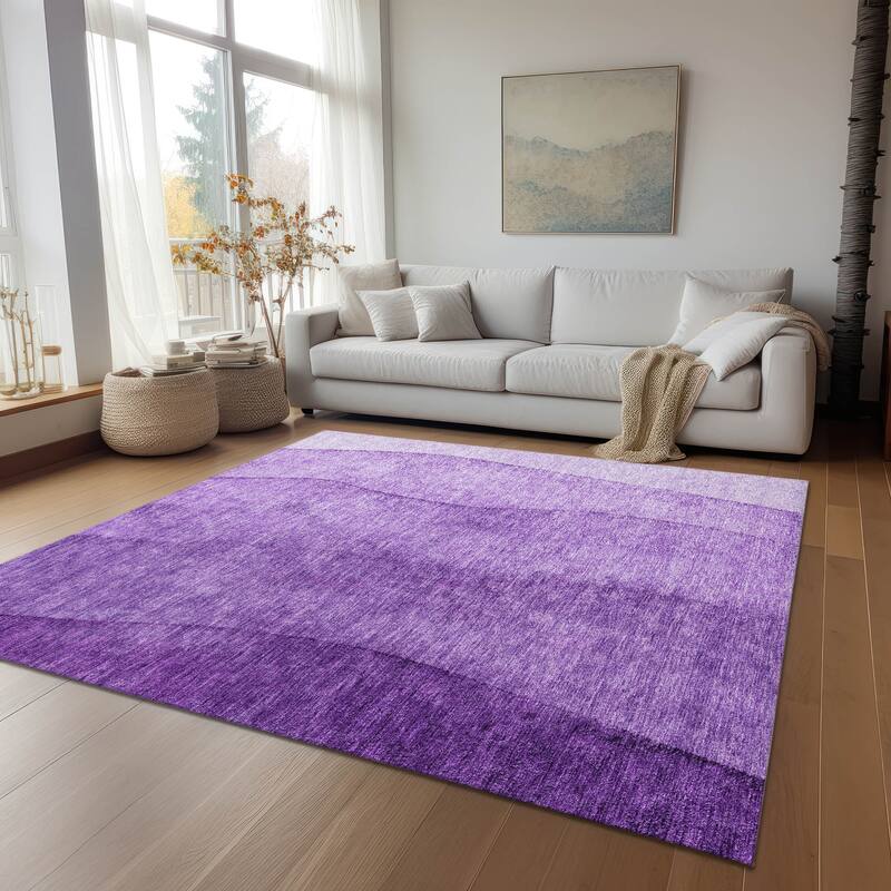 Machine Washable Indoor/ Outdoor Chantille Modern Horizon Rug