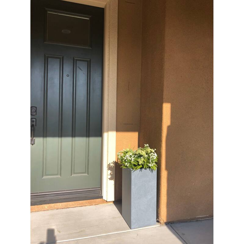 Durx-litecrete Lightweight Concrete Cement Color Tall Planter-Small - 8.7'x8.7'x19.9'