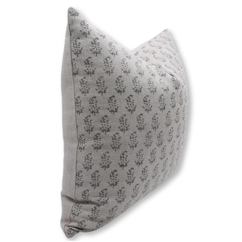 Linen Handmade Block print pillow Cover- Patjhad