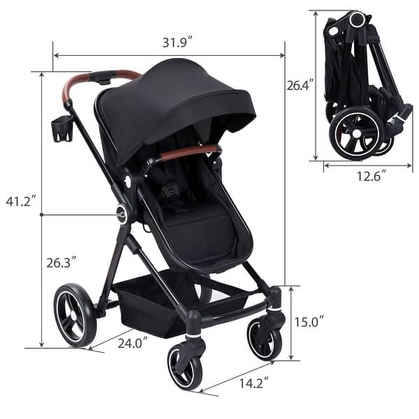 Baby Umbrella Stroller,Aluminum Lightweight Stroller Travel Foldable Design With Extra Large Storage Basket Cup Holder Blue