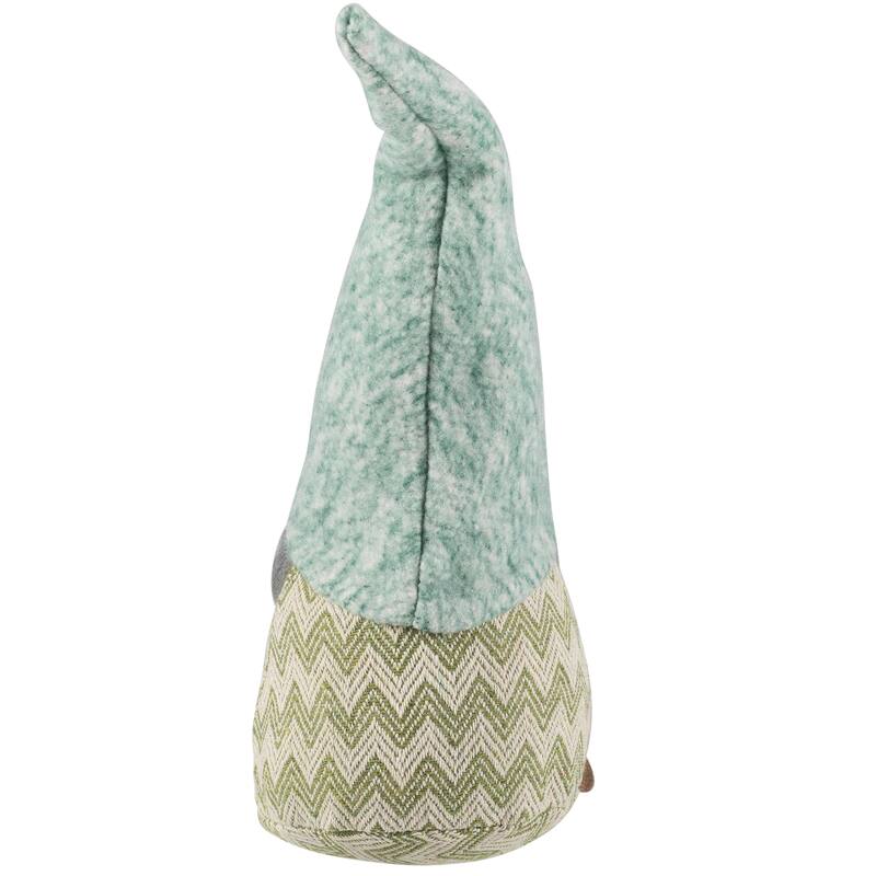 Sitting Gnome With Chevron Outfit Christmas Figure - 13.75"