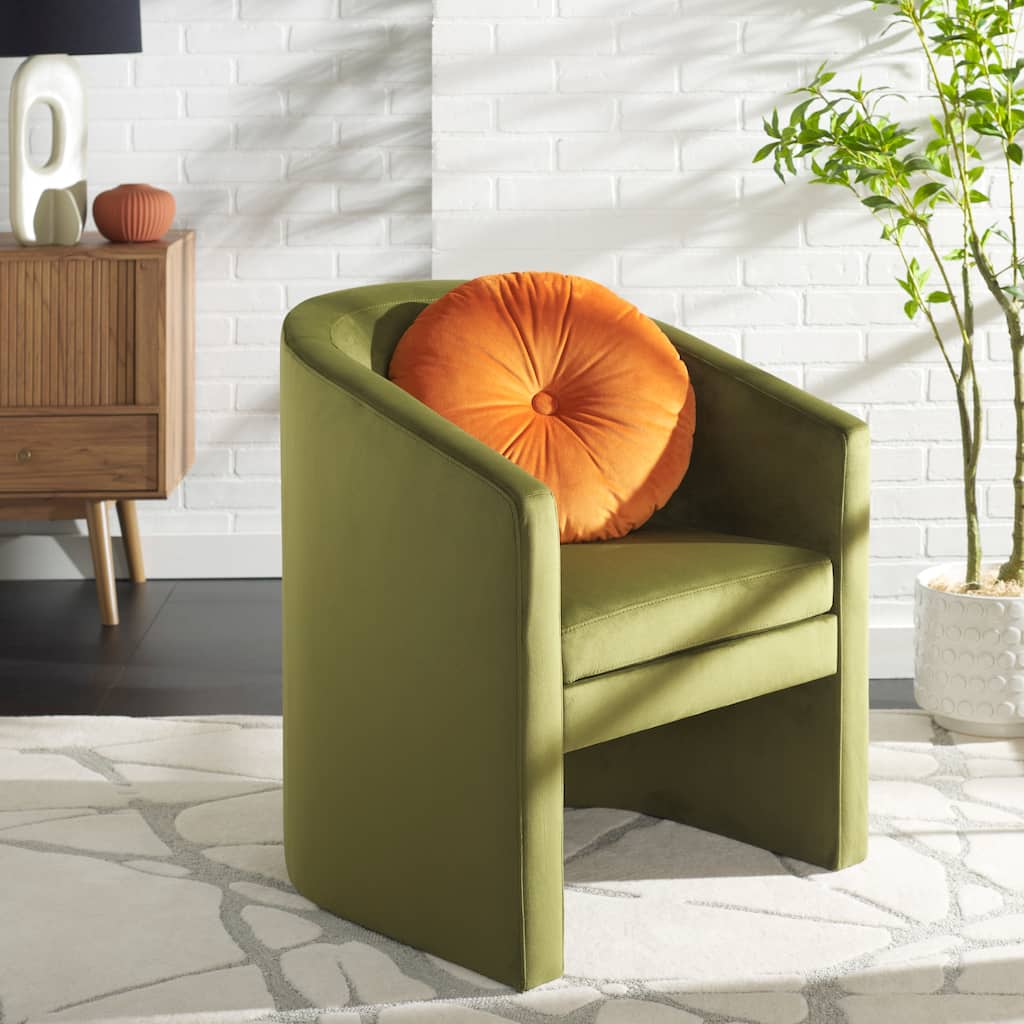 SAFAVIEH Theodosia Barrel Back Accent Chair (Fully Assembled) - W24" x D24" x H30" - 24Wx24Dx30H