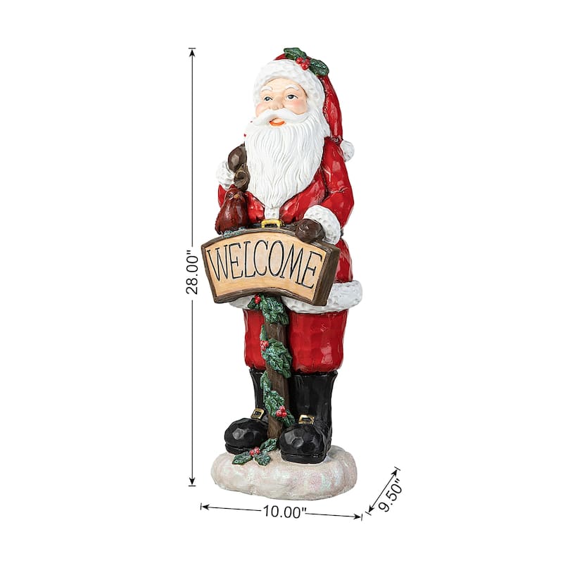 Glitzhome 28"H MGO Christmas Santa Porch Decor - 28"