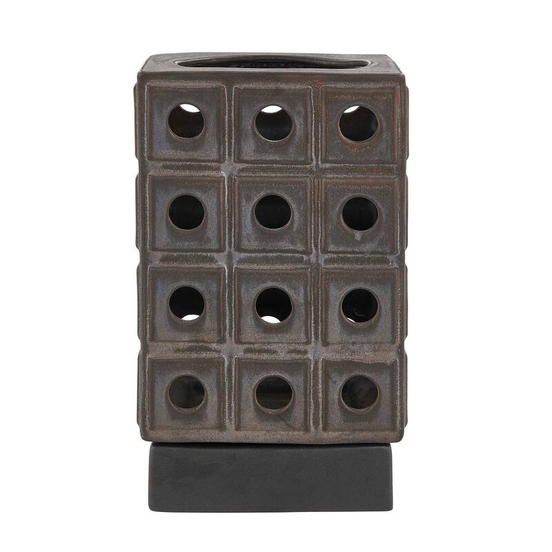 Uttermost Lattice Indoor-Outdoor Lantern Candleholder - 7.00" W x 12.00" H x 7.00" D