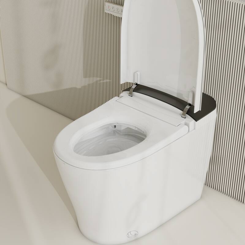 Smart Toilet with Built In Tank, One Piece Bidet Toilet - Warm Water, Heated Seat, Foam Shield, Auto Flush, Blackout Flush