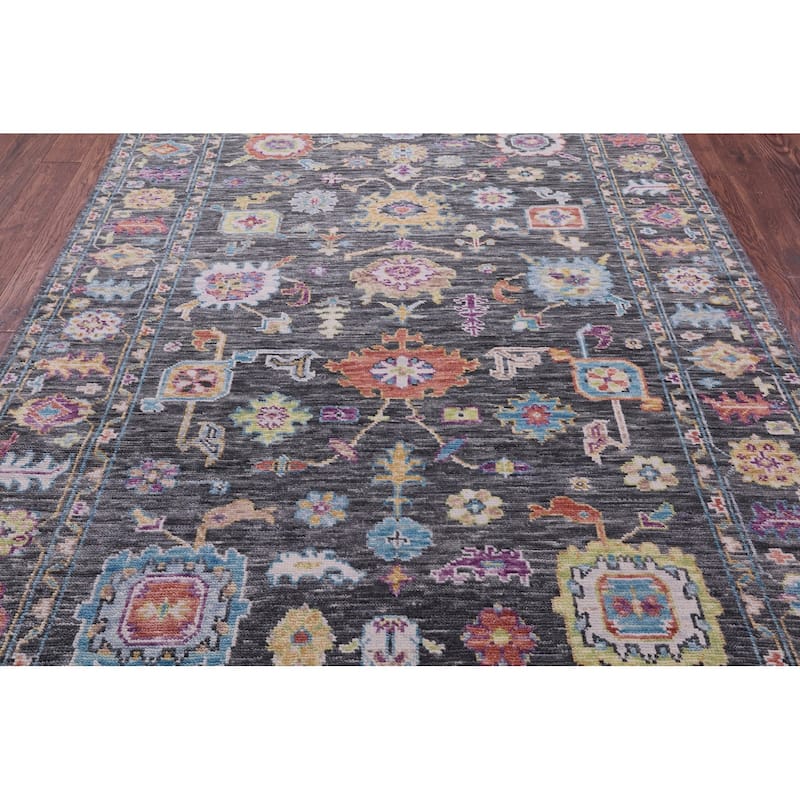 Golden Nile Grey Turkish Oushak Hand Knotted Wool Rug - 6' 2" X 8' 10"
