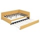 preview thumbnail 34 of 98, L-Shaped Backrest Daybed Upholstered Daybed Frame Classic Wood Slats Design with 2 Storage Drawers or Trundle, Full Size