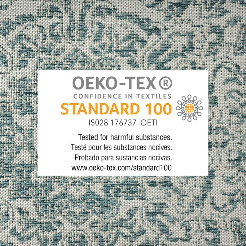 Nicole Miller Patio Country Azalea Indoor/Outdoor Area Rug - 5'2"x7'2" - Teal