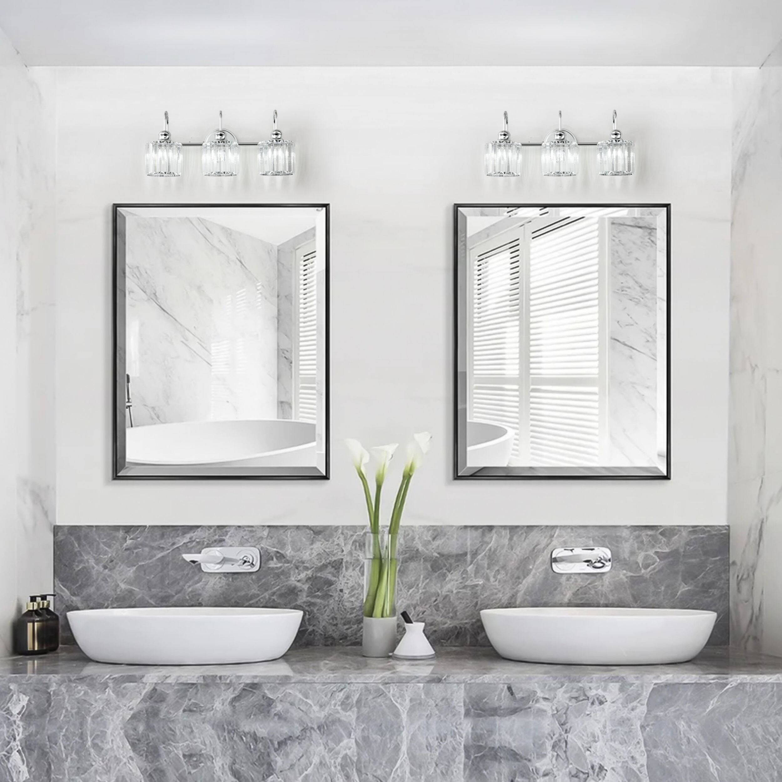 3/ Light Modern Glam Luxuriou Dimmable Crystal Bathroom Vanity Light  Linear Wall Light On Sale Bed Bath  Beyond 34197838