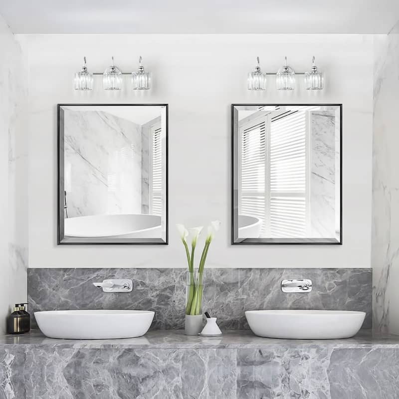 3/ 4-Light Modern Glam Crystal Dimmable Bathroom Vanity Light Linear Wall Light
