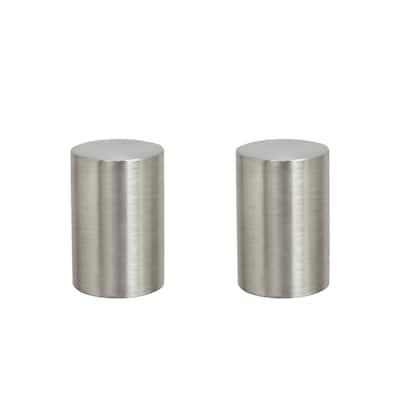 Aspen Creative 2 Pack Steel Lamp Finial in Brushed Nickel Finish, 1 1/4" Tall - BRUSHED NICKEL