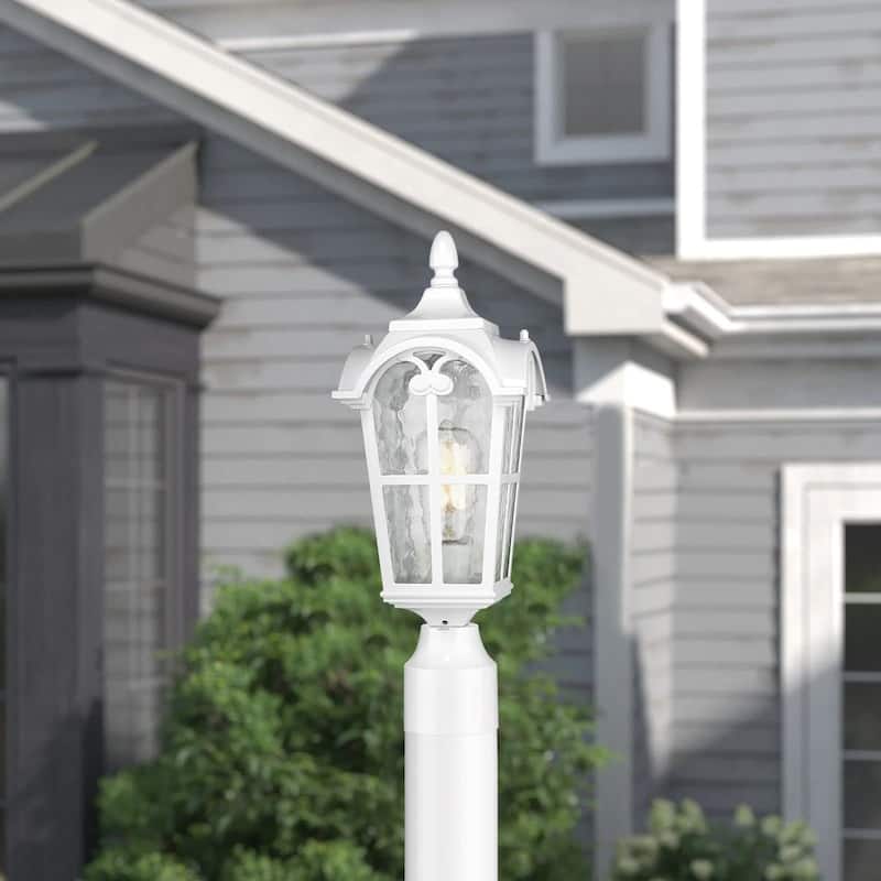 Vintage Outdoor Post Lights Post Lantern with Seeded Glass Shade