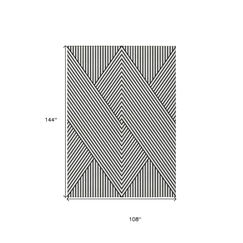 HomeRoots Geometric Transitional Rectangle Outdoor Rug