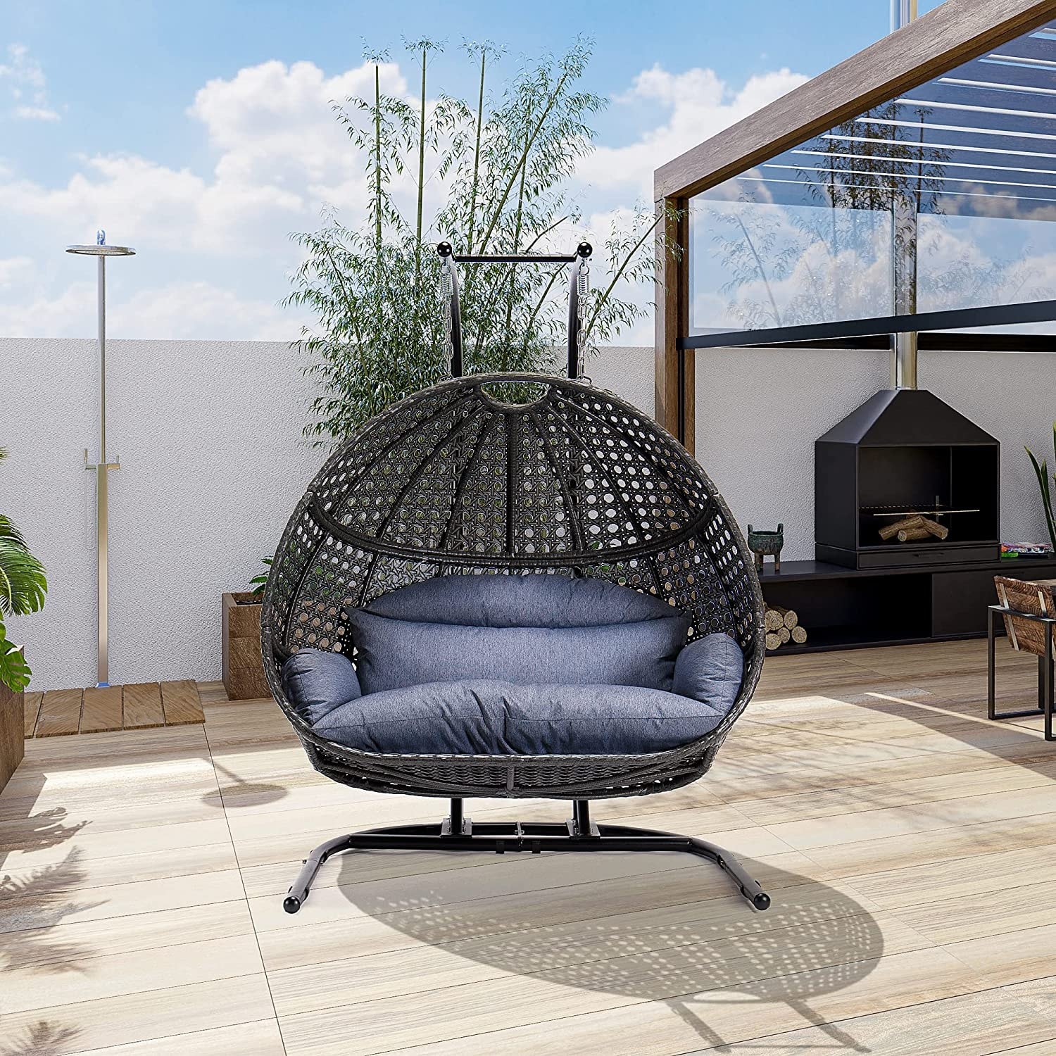 Outdoor hanging sales chair double