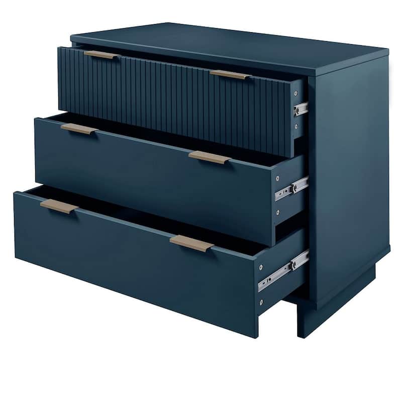 Manhattan Comfort Granville 38.18" Modern Standard 3 Drawer Dresser